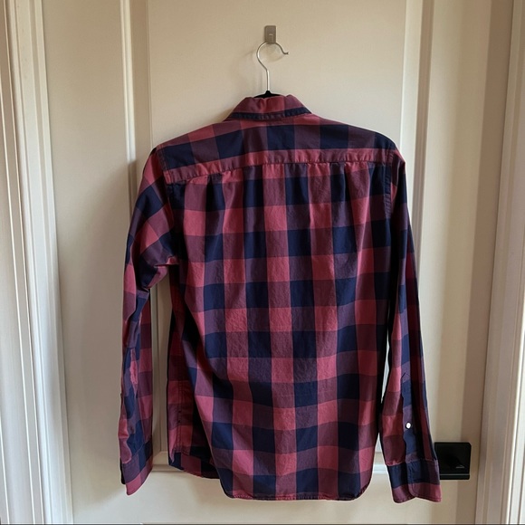 J. Crew Men’s Plaid Button Down (Red/Navy) - Picture 4 of 5